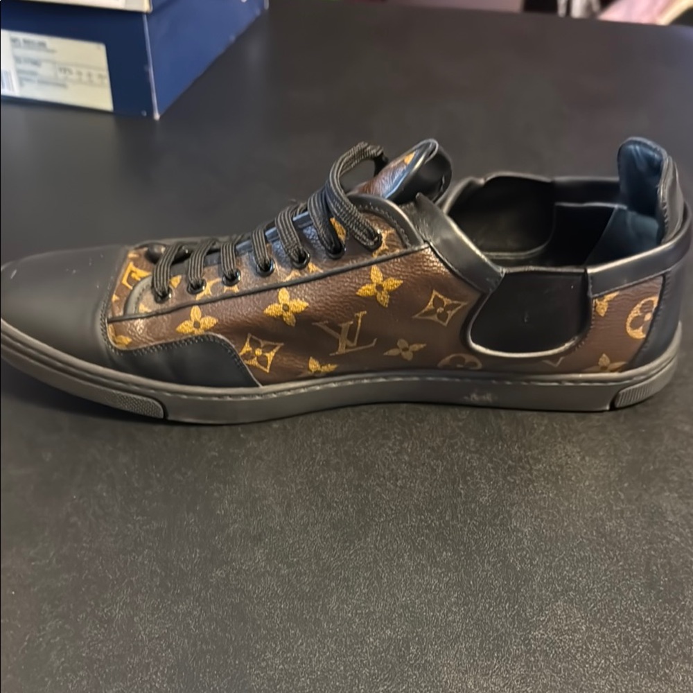 Louis Vuitton Men's Black and Brown Sneakers - Picture 4 of 5